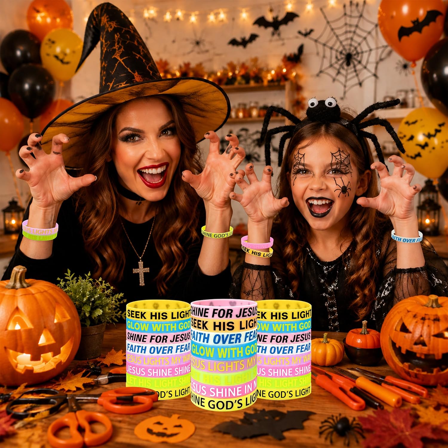 Christian Halloween Party Favors Glow in the Dark Silicone Bracelets