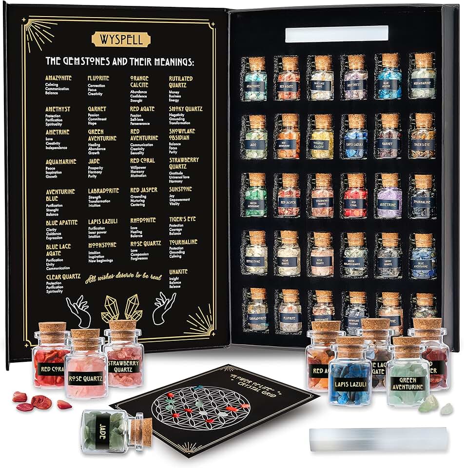 Healing Crystals in Jars for Witchcraft