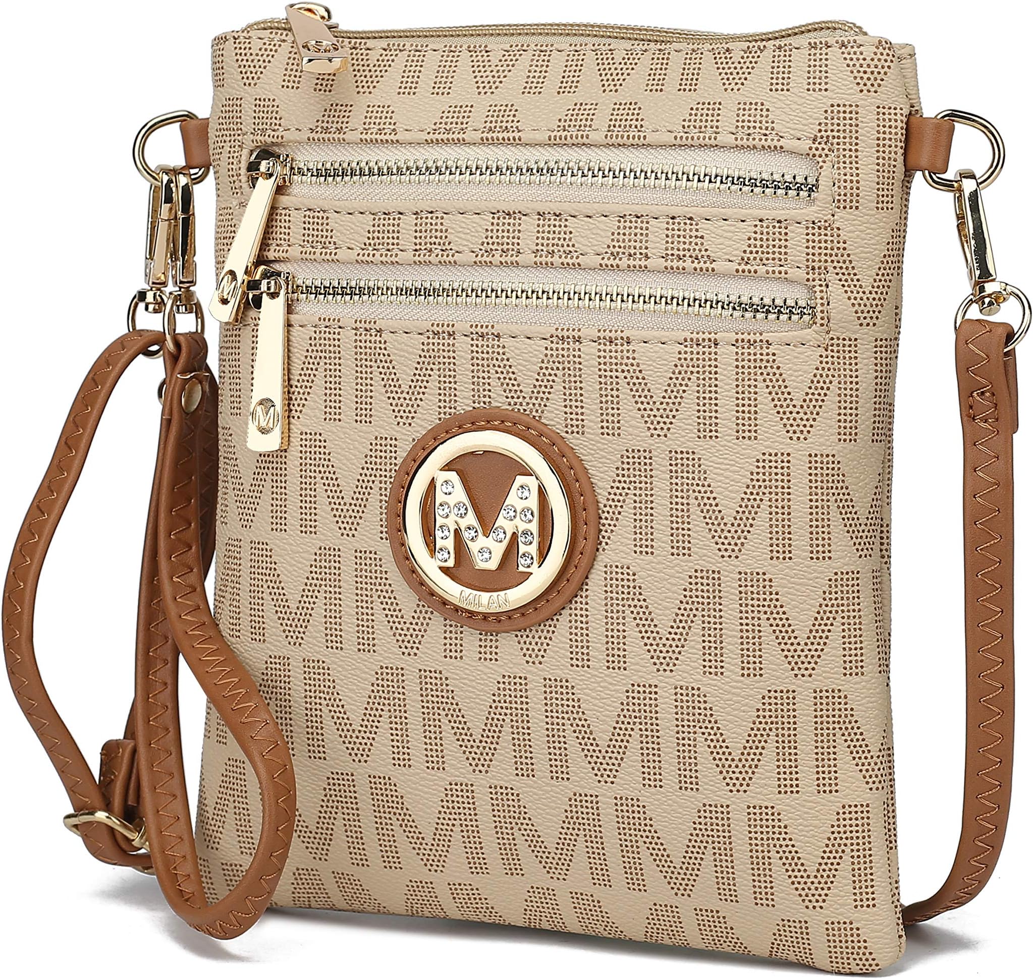 MKF Collection Crossbody Bag for Women, Wristlet Strap Vegan Leather Shoulder Handbag Messenger Purse by Mia K