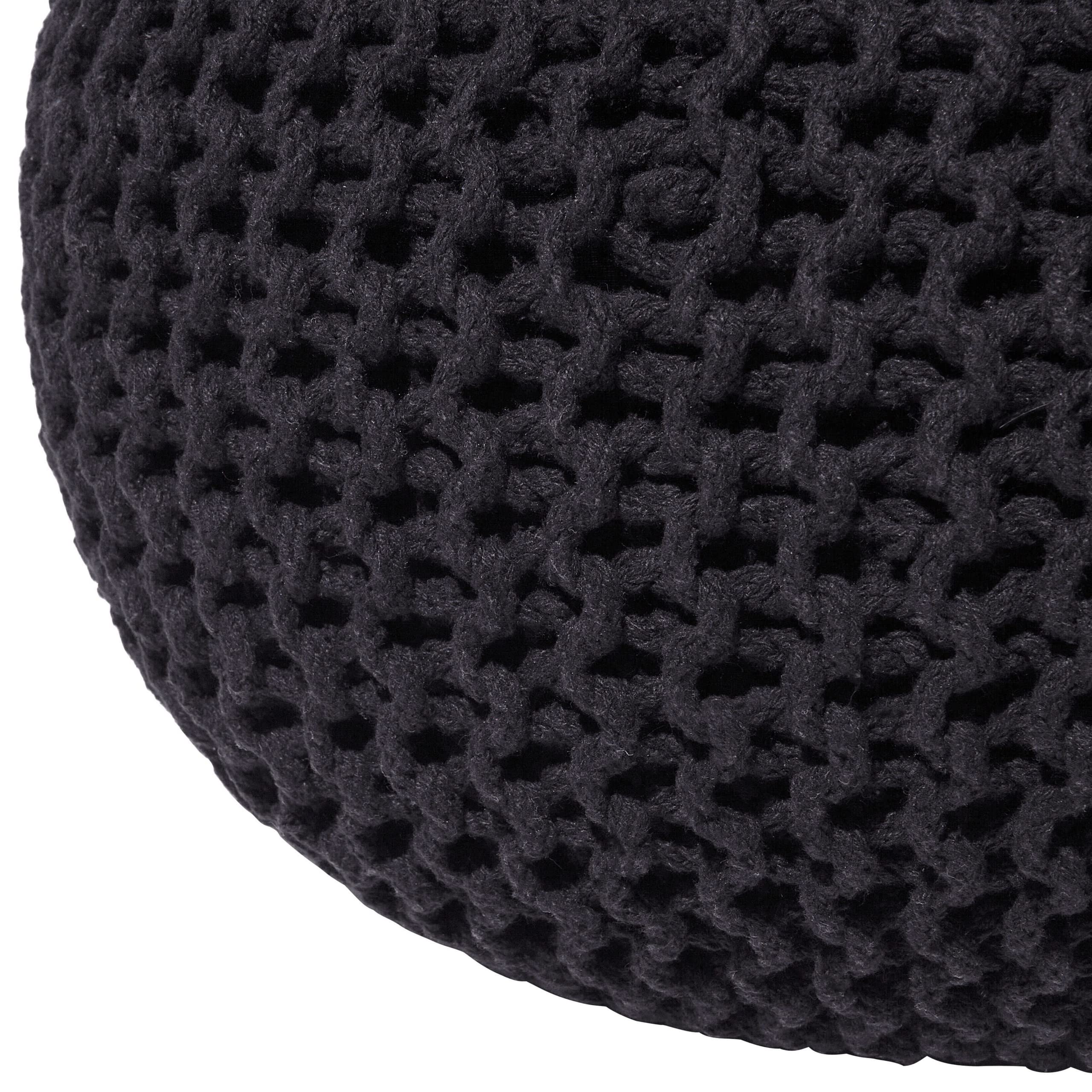 Beliani Pouf poggiapiedi in Tessuto Nero 50 x 35 cm