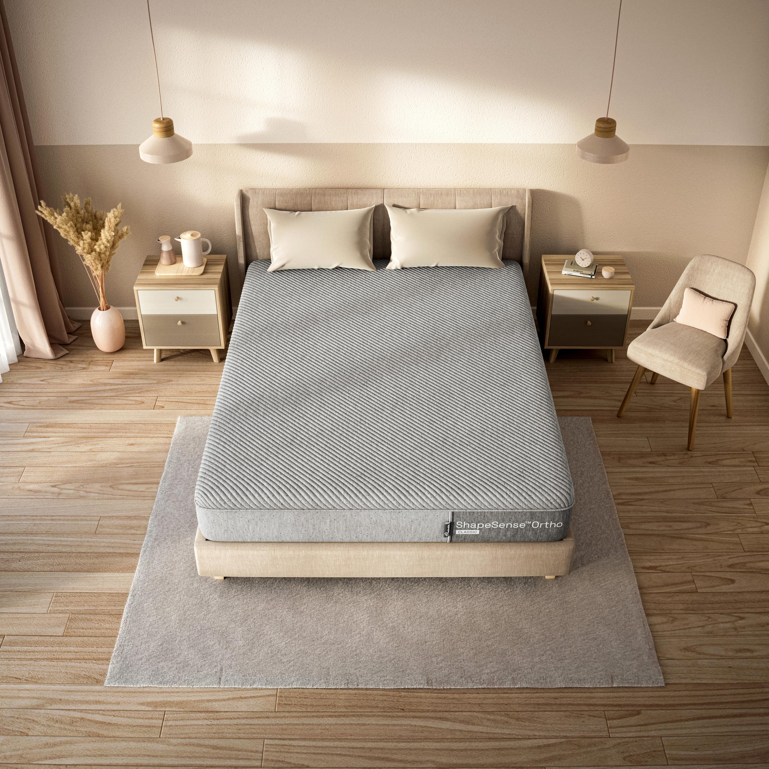 Wakefit Orthopedic Memory Foam Mattress 8-Inch King Size 78x72x8 Inches White