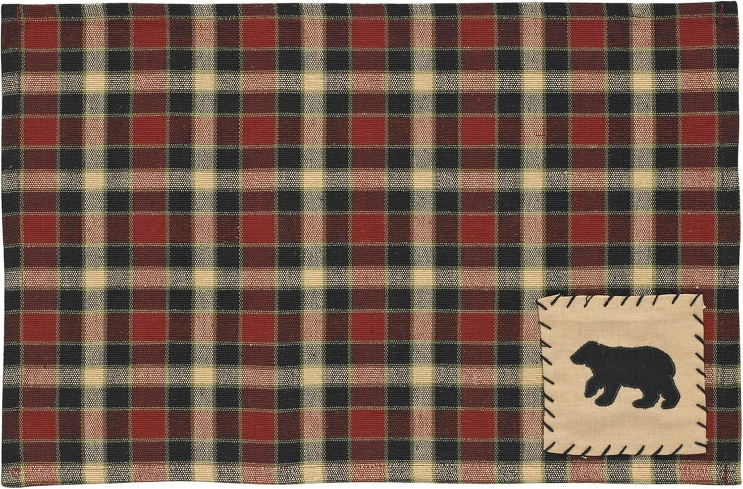 Park Designs Red Concord Black Bear Placemat Set of 4