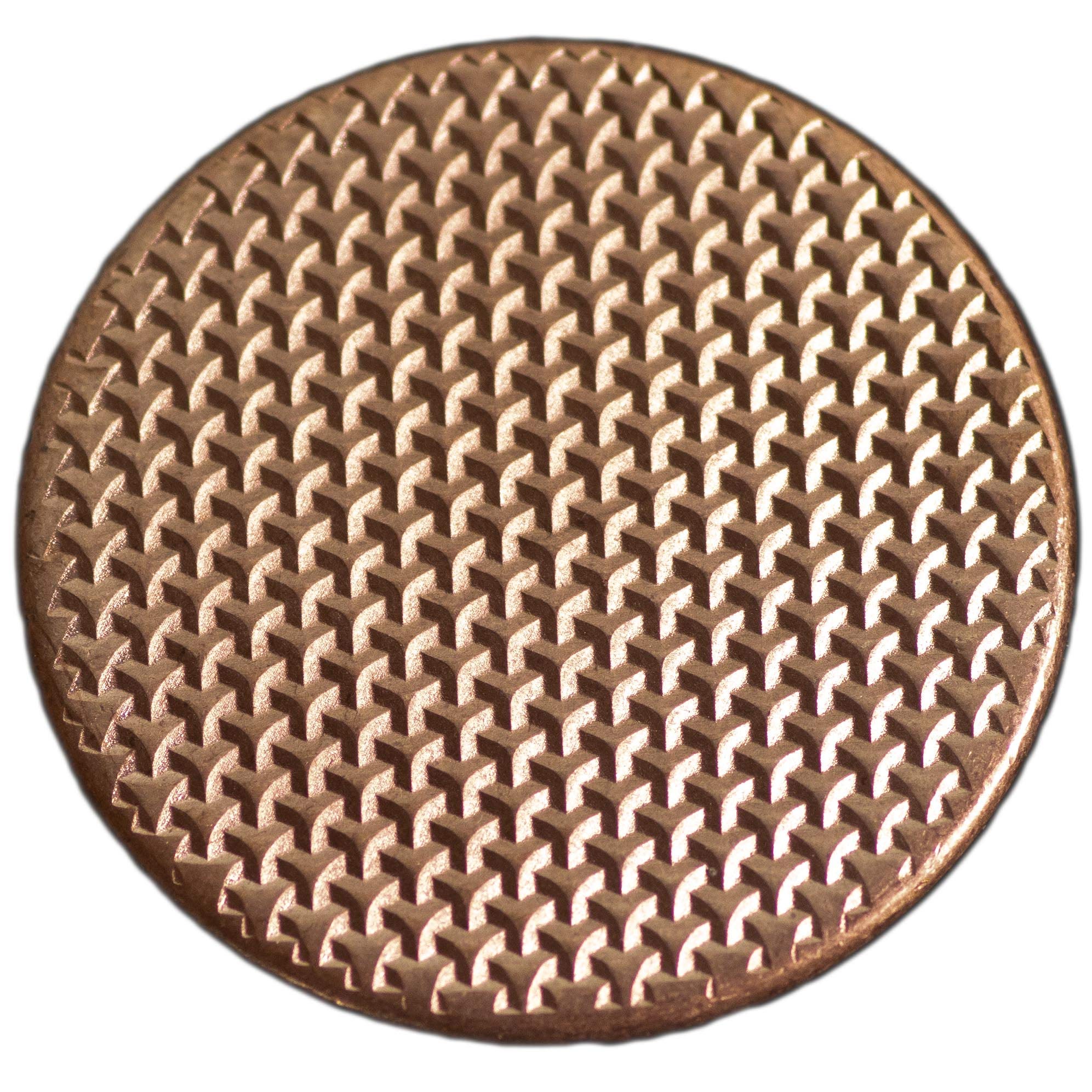 Shire Post Mint Textured Worry Stone - Raw Copper - Geometric Pattern Copper Coin