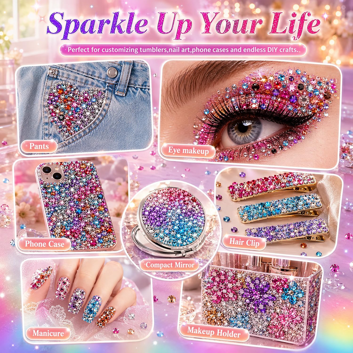 72 Colors 53000Pcs Bedazzling Kit 3mm Jelly Flatback Rhinestones