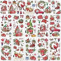 Vista 7 de Lincia 10 hojas de calcomanías para transferencia de manualidades y muebles, calcomanías de muñeco de nieve, gnomo de reno, vintage