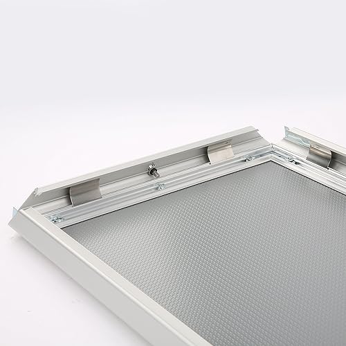 Miniatura 2 de M&T Displays Marco de póster con cierre a presión de 20 x 30 pulgadas, color plateado, perfil de aluminio de 1.25 pulgadas, carga frontal, montaje