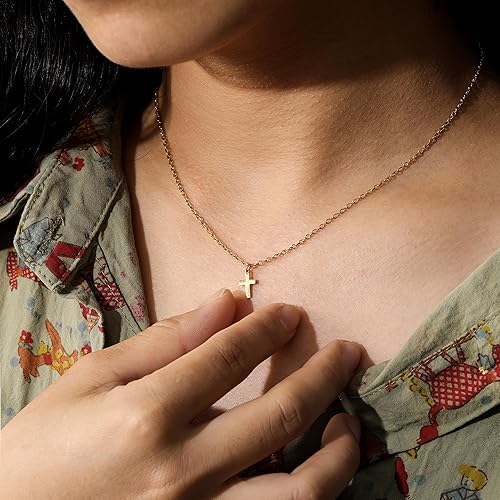 Miniatura 6 de Delicado collar de cruz dorada para mujer, regalo de cruz para nieta, hija, mamá, abuela, sobrina, mejores amigas, hermana, gargantilla pequeña con