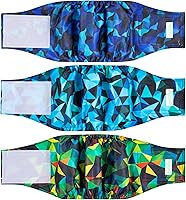 Vista 17 de wegreeco Pañales lavables para perros machos, paquete de 3 (ballena, talla L)