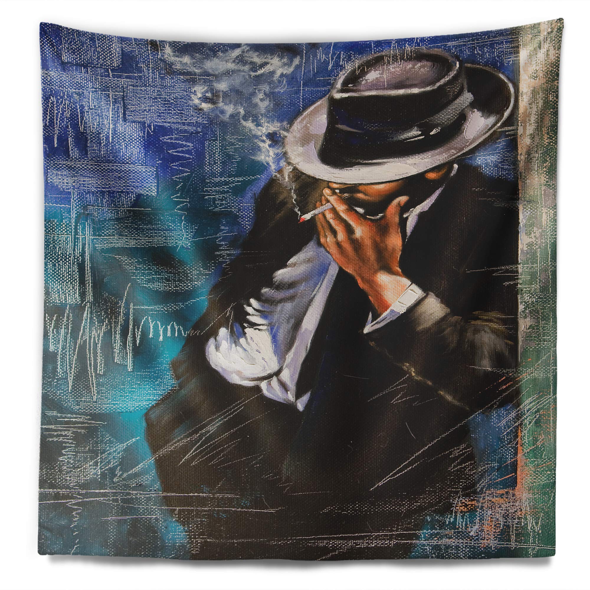 Amazon.com: Designart ' Man with Cigarette' Portrait Tapestry Blanket Décor  Wall Art for Home and Office, Created On Lightweight Polyester Fabric  Medium: 32 in. x 39 in : Home & Kitchen