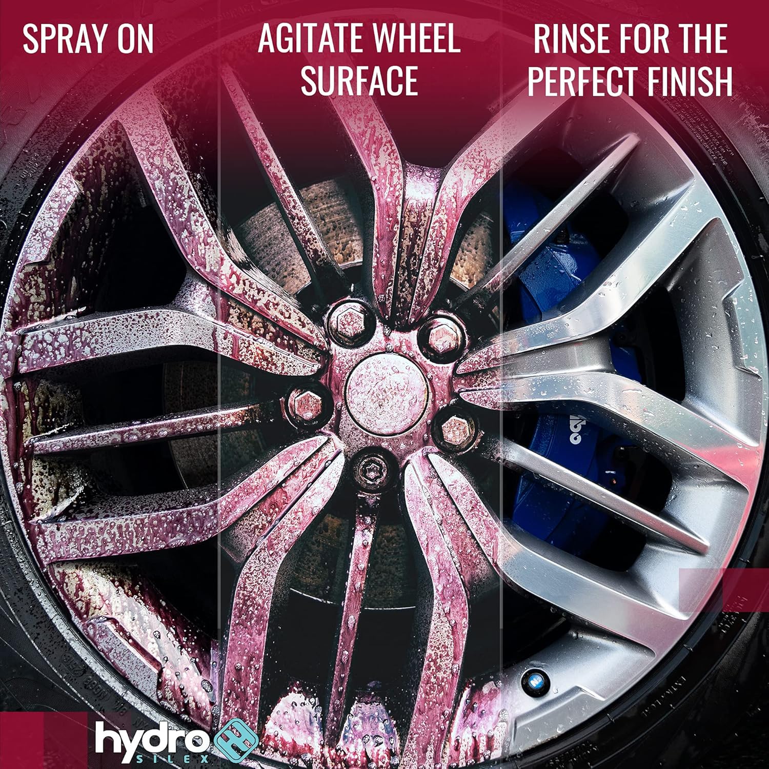 HydroSilex Wheel Cleaner Spray & Iron Remover (16oz) | Remove Stubborn Brake Dust & Road Grime | Recharge Your Wheels | Safe on Chrome, Clear Coated & Plasti Dipped Wheels - Image 4