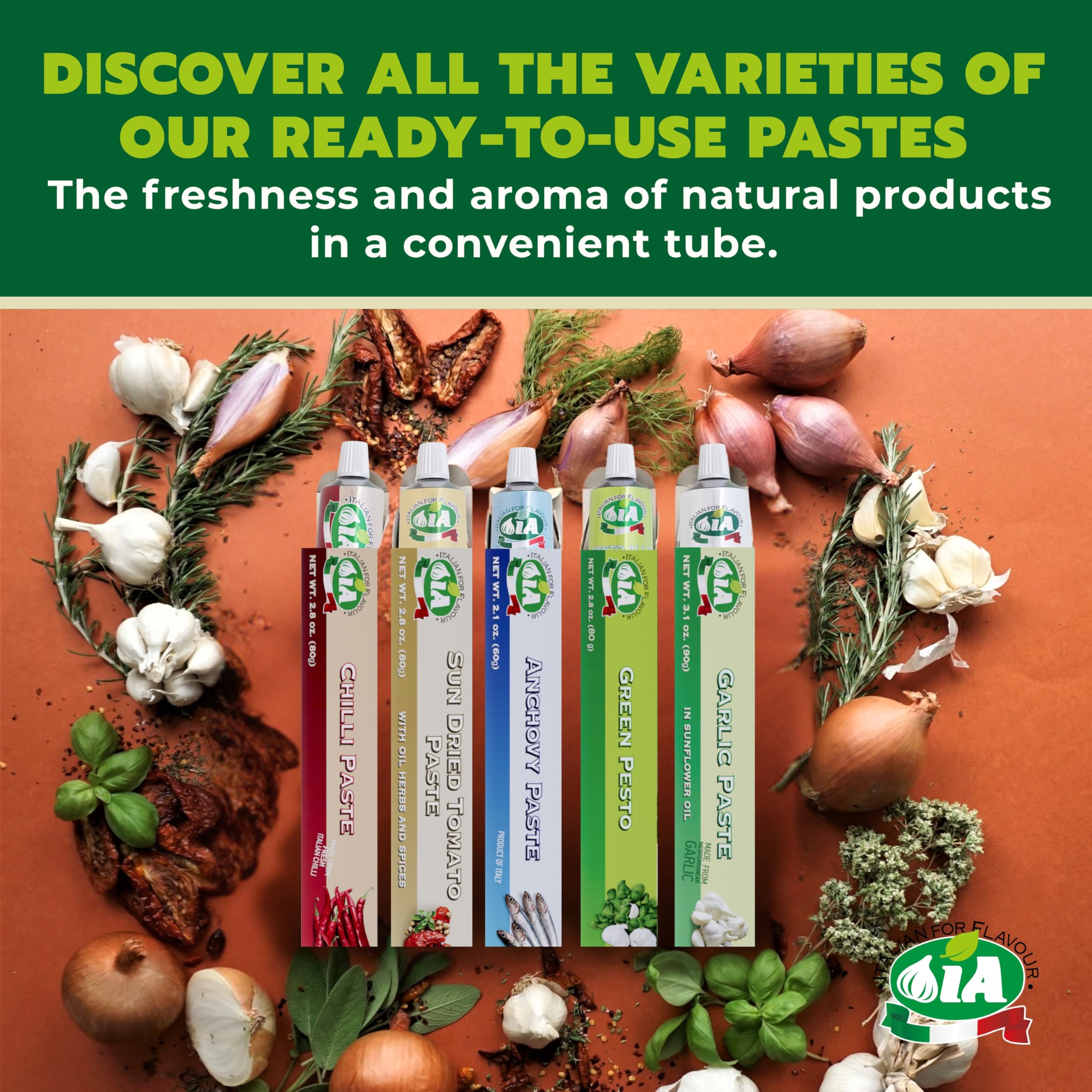 IA Anchovy Paste Ready to Use in a 2.12oz (60g) Tube, Ideal for Salads, Eggs or Sandwiches, Gluten-Free, Recyclable and Anti-Waste Packaging