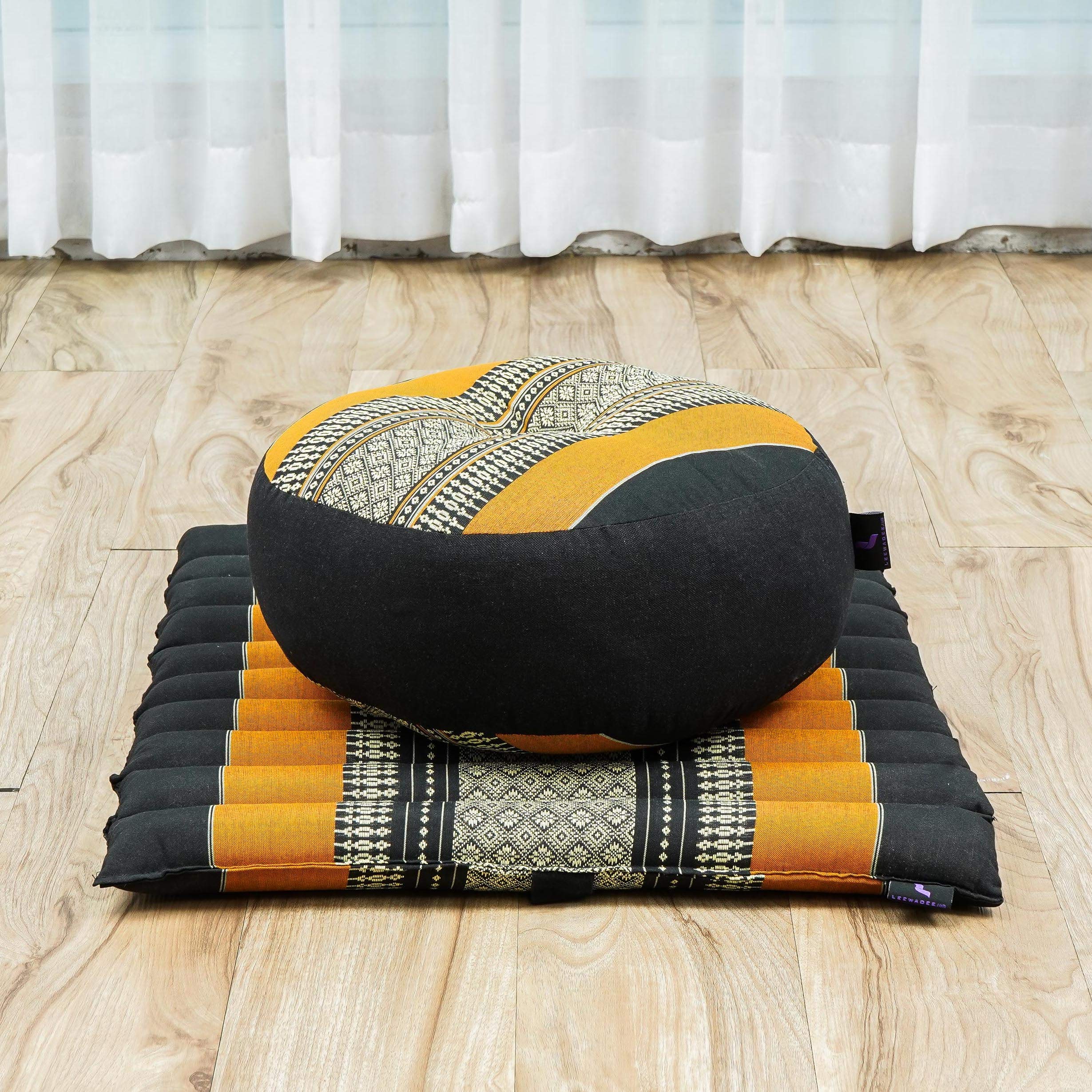 Set Méditation LEEWADEE - Zafu + Zabuton Kapok - Taille Petit - Transportable - Zen