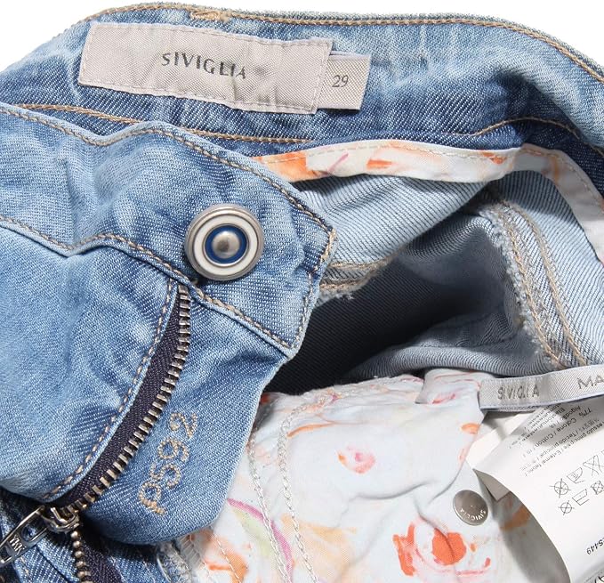 SIVIGLIA 4034Z Jeans Donna P592 Pantalone Trouser Blue Denim Woman :  Amazon.it: Abbigliamento