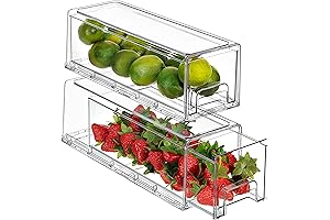 Sorbus Fridge Organizer Stackable Refrigerator Pull Out Container for Food Storage