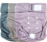 Vista 23 de wegreeco Pañales lavables para perras, pañales reutilizables altamente absorbentes para perritas en celo para el ciclo de calor, paquete de 3