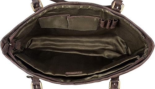 Miniatura 6 de LEABAGS Verona Shopper I Bolso de mano de piel de búfalo genuino para mujer, aspecto vintage I Laptop de hasta 15 pulgadas I Bolso de hombro