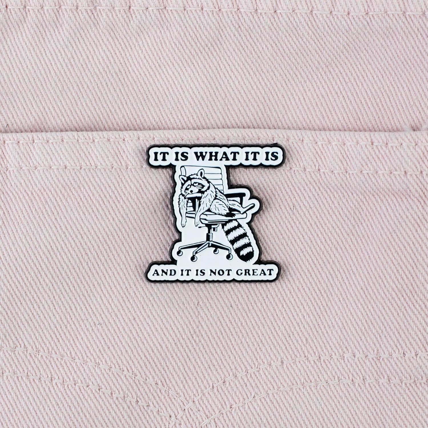 It Is What It Is And It Is Not Great Tired Possum Anxiety Dark Humor Enamel Pin, Sarcastic Existential Humor Pin Brooch For Anxious Friend, Funny Chaotic Brooch Badge, Cute Opossum Meme Badges For Animal Lover, Burnout Sarcasm Gift, Emotional Support Accessory image 2