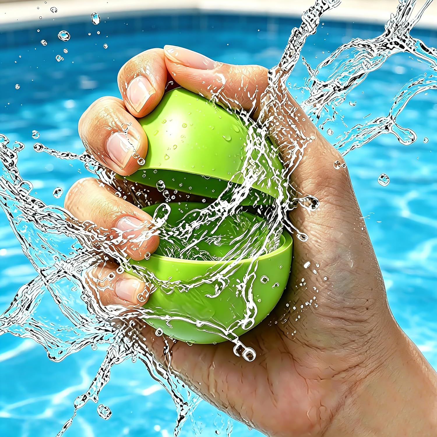 6 PCS Reusable Water Balloons, Durable Pool Beach Water Toys for Boys & Girls, Outdoor Summer Toys for Backyard, Pool, and Beach Splash Fights (6 PCS)