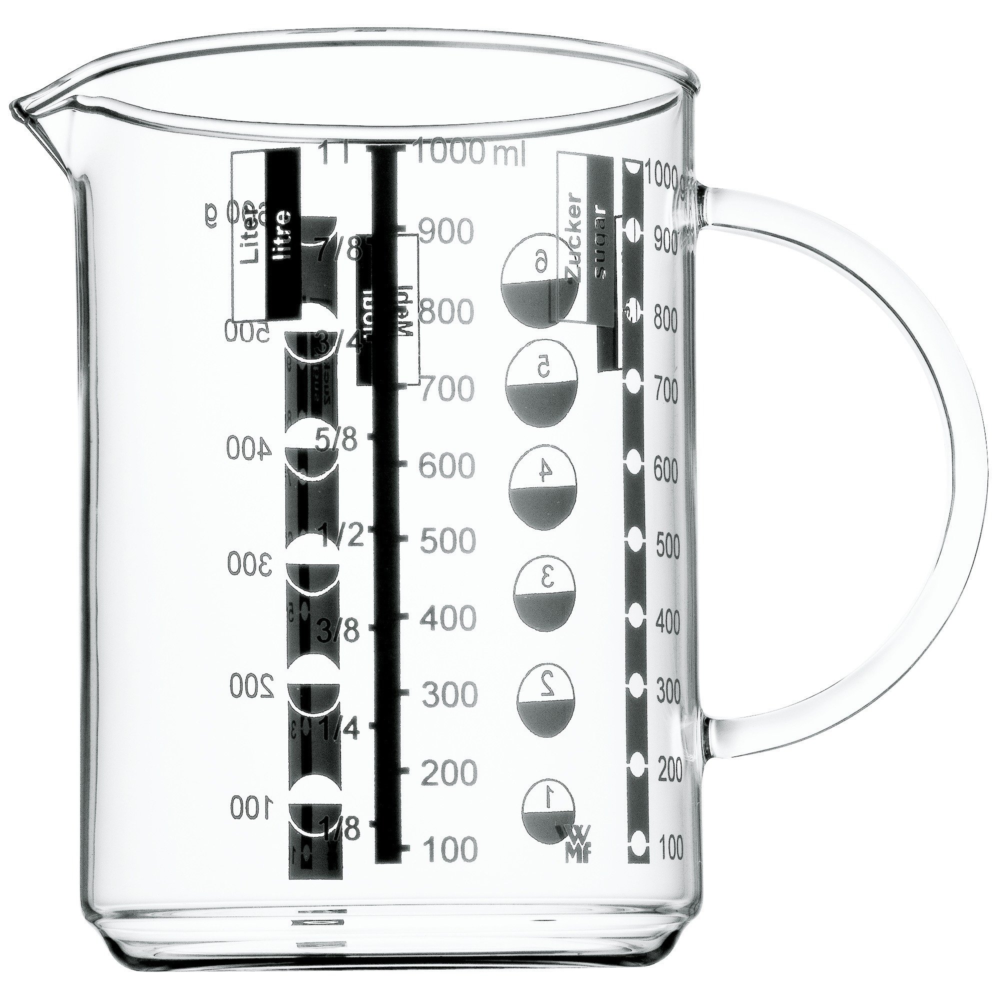 WMF Schneidebrett Tranchierbrett Bambus natur 45 x 30 cm rechteckig  Handwsche Saftrille klingenschonend robust hochwertig & Messbecher 1 l  Gourmet aus hitzebestndigem Glas : Amazon.de: Kche, Haushalt & Wohnen