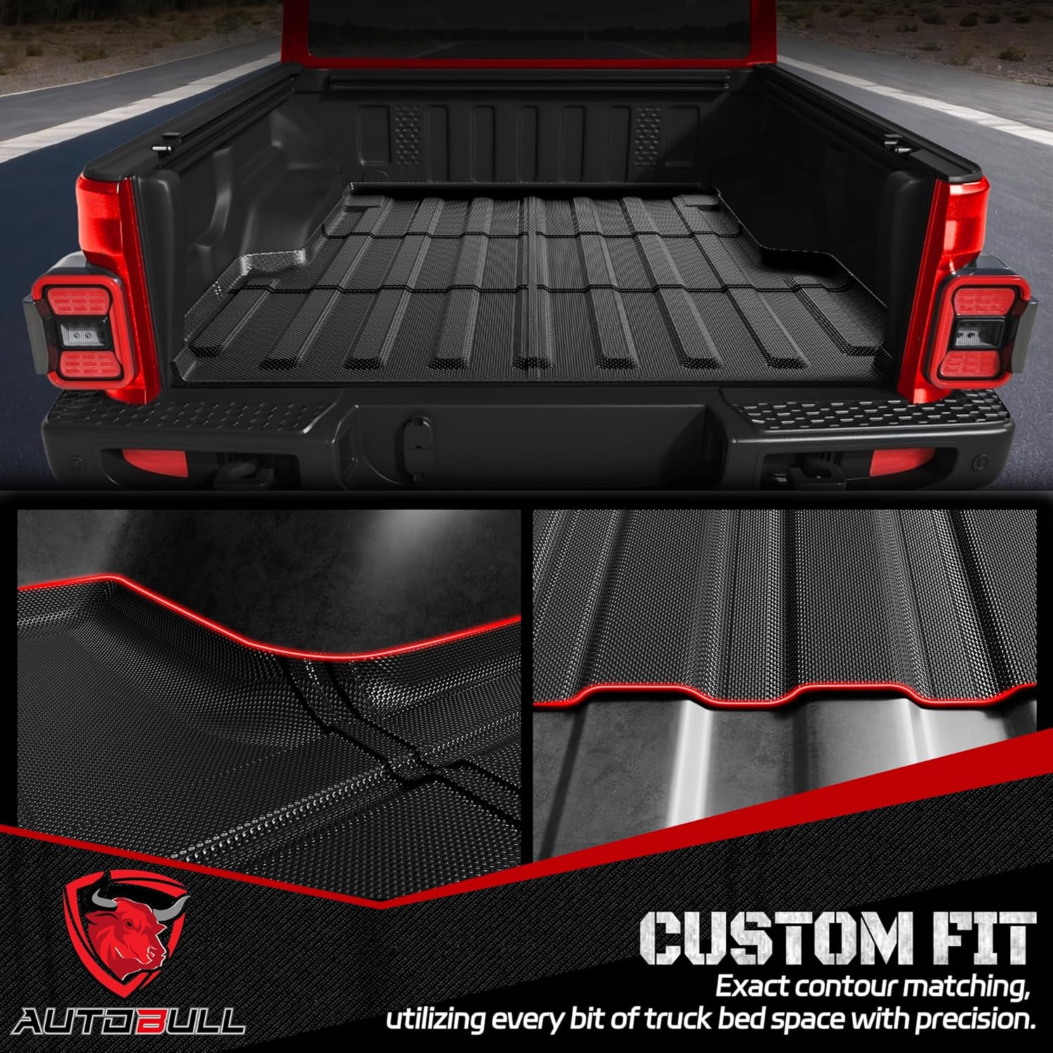 Truck Bed Mat Bed Liner Fit for Jeep Gladiator JT 2020-2026 (60 inches), Vehicle Truck Bed Liner Custom Fit All Weather Protection TPE Pickup Car Bed Mat - Image 3