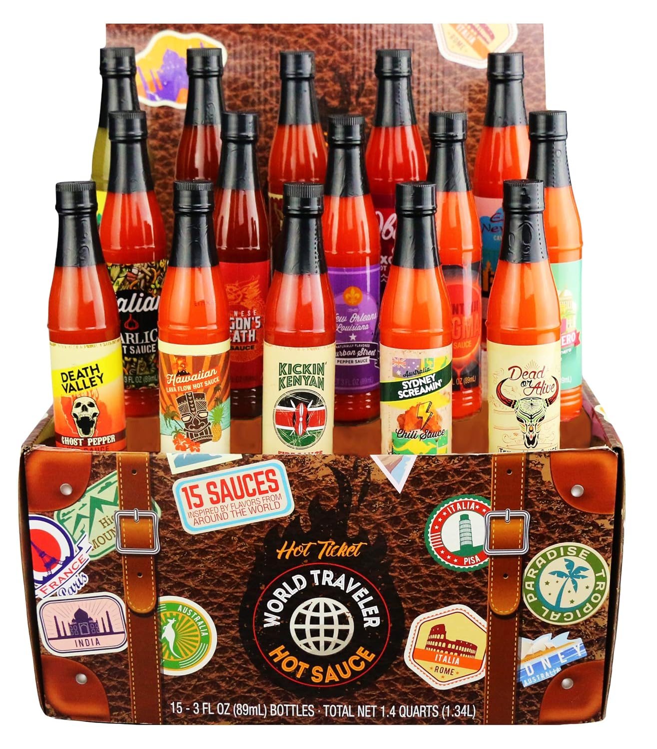 Thoughtfully Gourmet, World Traveler Suitcase Hot Sauce