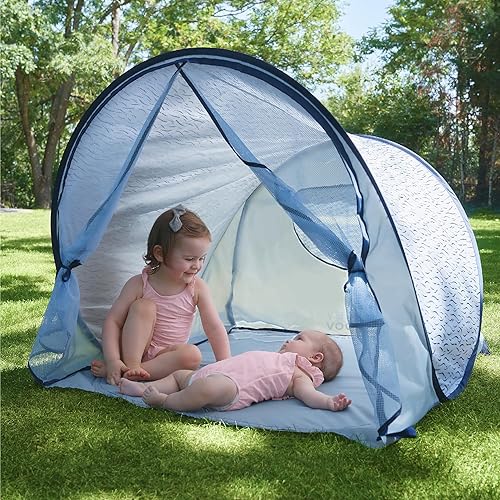 Miniatura 2 de Babymoov Carpa de Playa Anti-UV para Bebés y Niños Pequeños UPF 50+ Protección Solar con Sistema Pop Up para Fácil Uso y Transporte, Ondas Azules