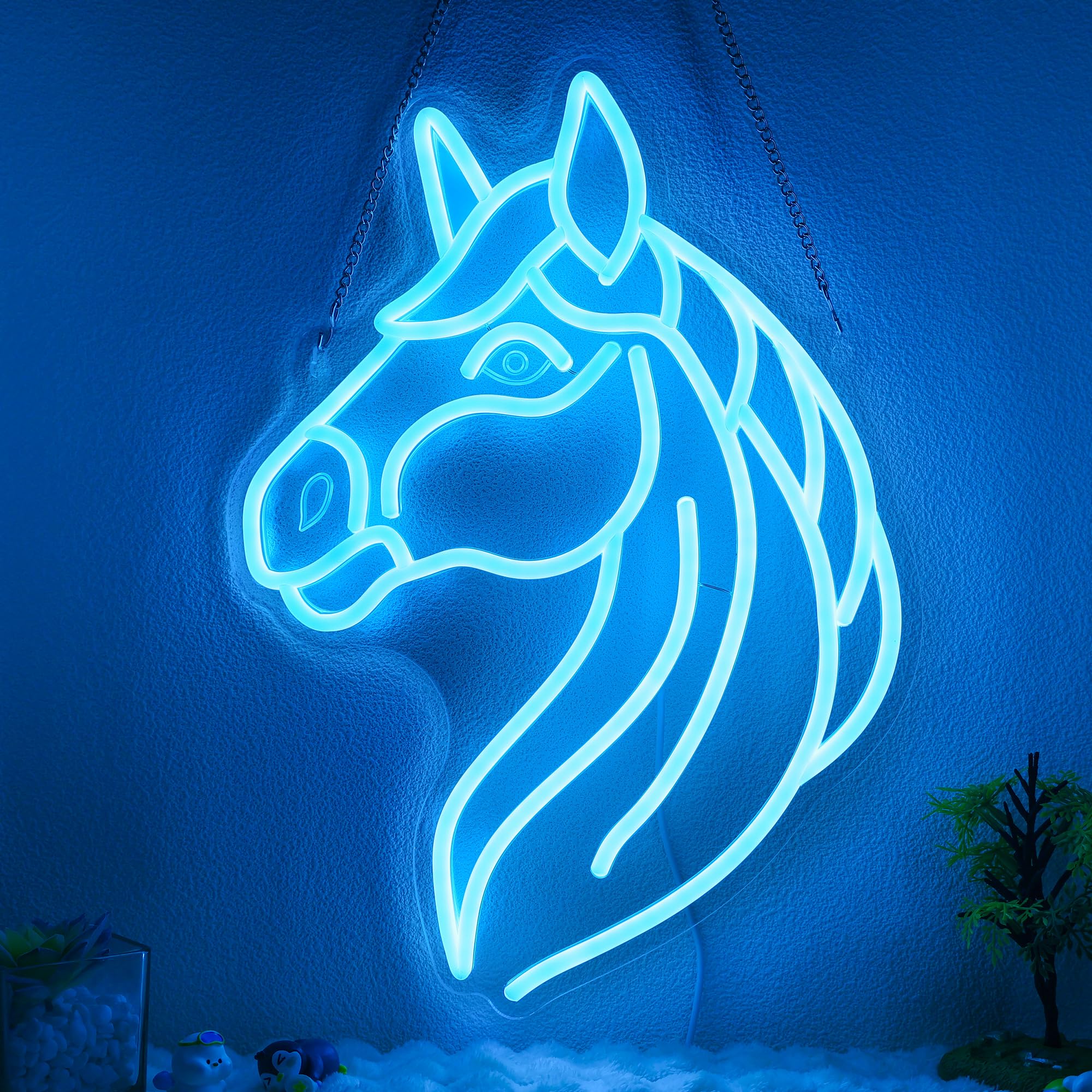 Pferd Neon Zeichen Wandkunst, dimmbare LED Wanddekoration mit USB-Strom, Pferd Geschenke für Kinder Mädchen Jungen Schlafzimmer Dekor, Mädchen Geburtstag Geschenke