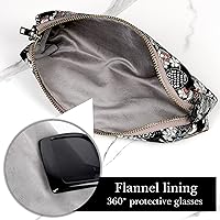 Vista 4 de Linkidea Extra Large Sunglasses Pouch Soft Bag Compatible with Rayban QUARE II Square ShapedAviator Maxmore