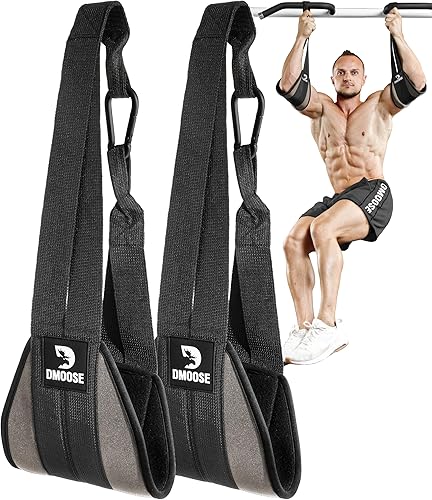 Miniatura 1 de DMoose Fitness Correas colgantes para abdominales para barra de dominadas y entrenamiento de fuerza central, correas de ejercicio acolchadas suaves
