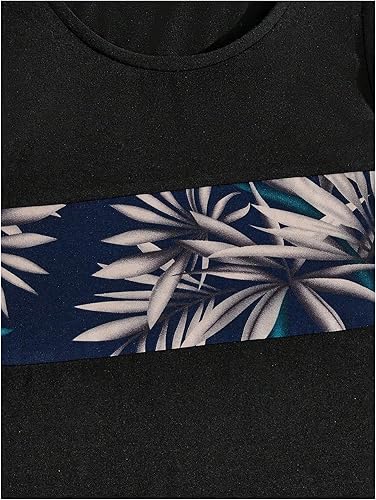 Miniatura 7 de GORGLITTER Conjunto de 2 piezas para hombre con estampado floral cintura elástica pantalones cortos sin mangas