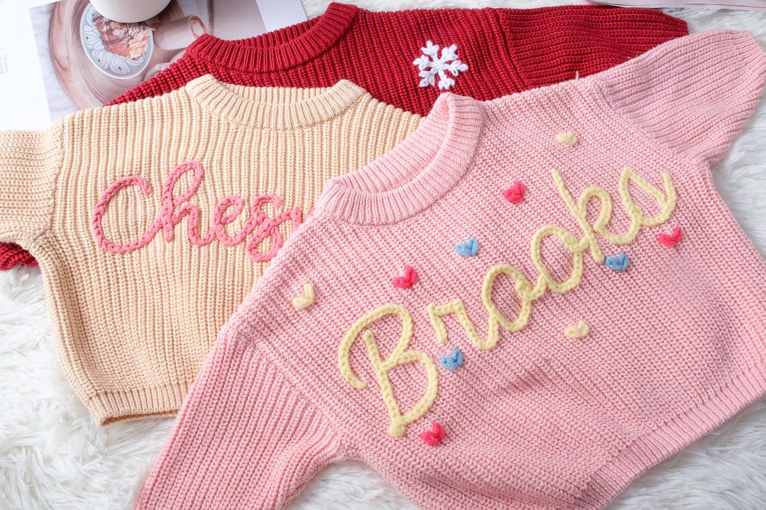 Personalized Name Custom Baby Sweaters Exquisite Embroidery for Cherished Memories
