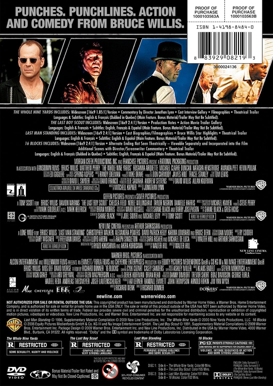 4 Film Favorites: Bruce Willis (16 Blocks, The Last Boy Scout, Last Man Standing, The Whole Nine Yards)