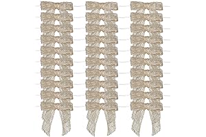 7Rainbows 30pcs Boutique 2.5" Burlap Ribbon Bows Craft Twist Tie Bows for...