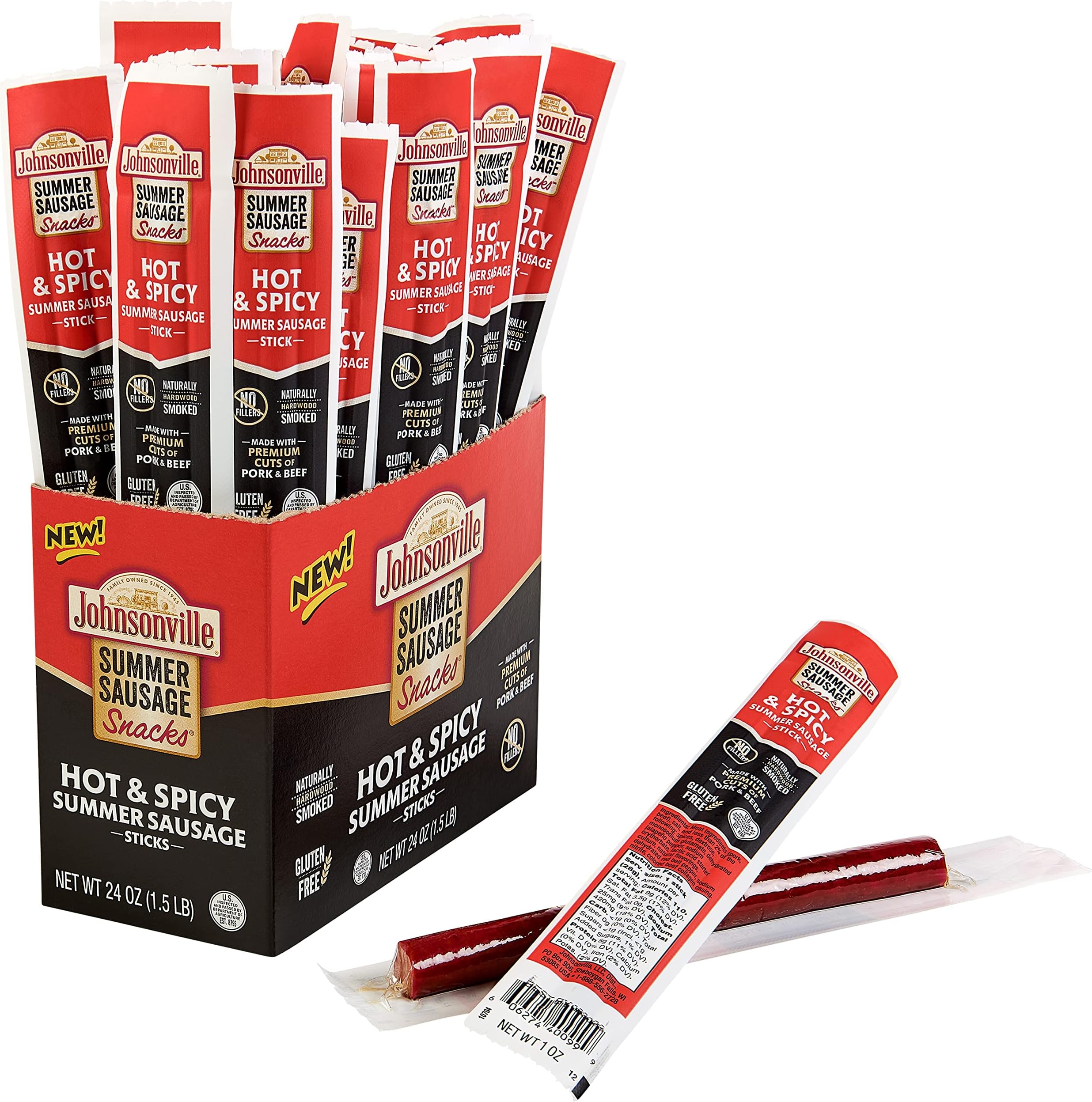 Amazon.com: New! Johnsonville Hot & Spicy Summer Sausage Sticks, 1 ... Amazon.com: New! Johnsonville Hot & Spicy Summer Sausage Sticks, 1 ...