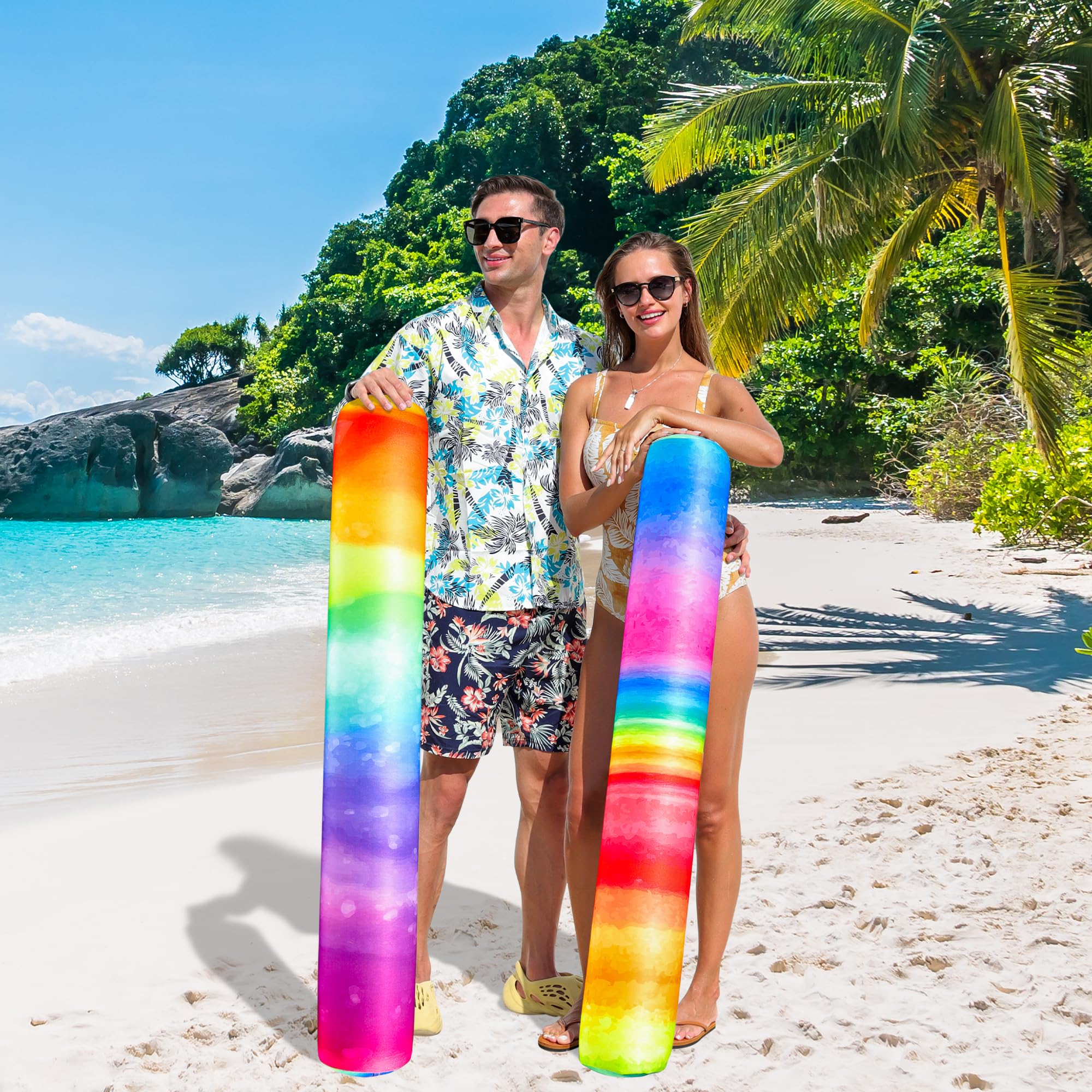 Grandes Nouilles De Piscine Creuses Arc-en-ciel – Flottabilité EPE 150 Cm, Pour Jeux Aquatiques, Arts Créatifs Et STEM