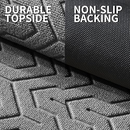 Miniatura 4 de Yimobra Tapete grande para puerta exterior, 47 x 32 pulgadas, impermeable, resistente, para puerta delantera, tapete de entrada de goma