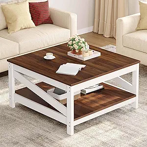 YITAHOME Farmhouse Coffee Table with Storage