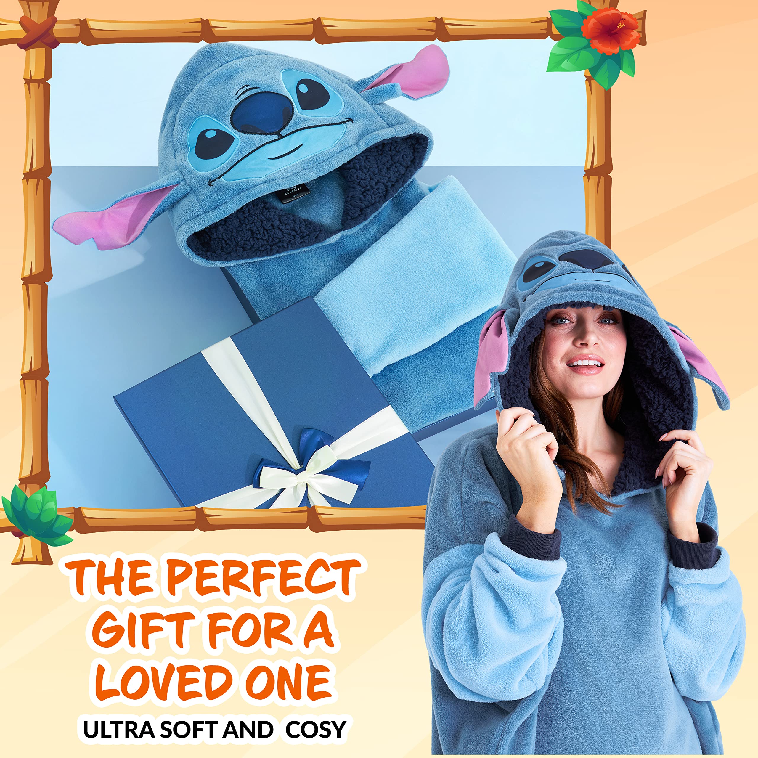 Disney Felpe con Cappuccio da Donna Felpa Coperta Oversize in Pile Felpa Invernale Donna Ragazza Stitch Jack Skellington