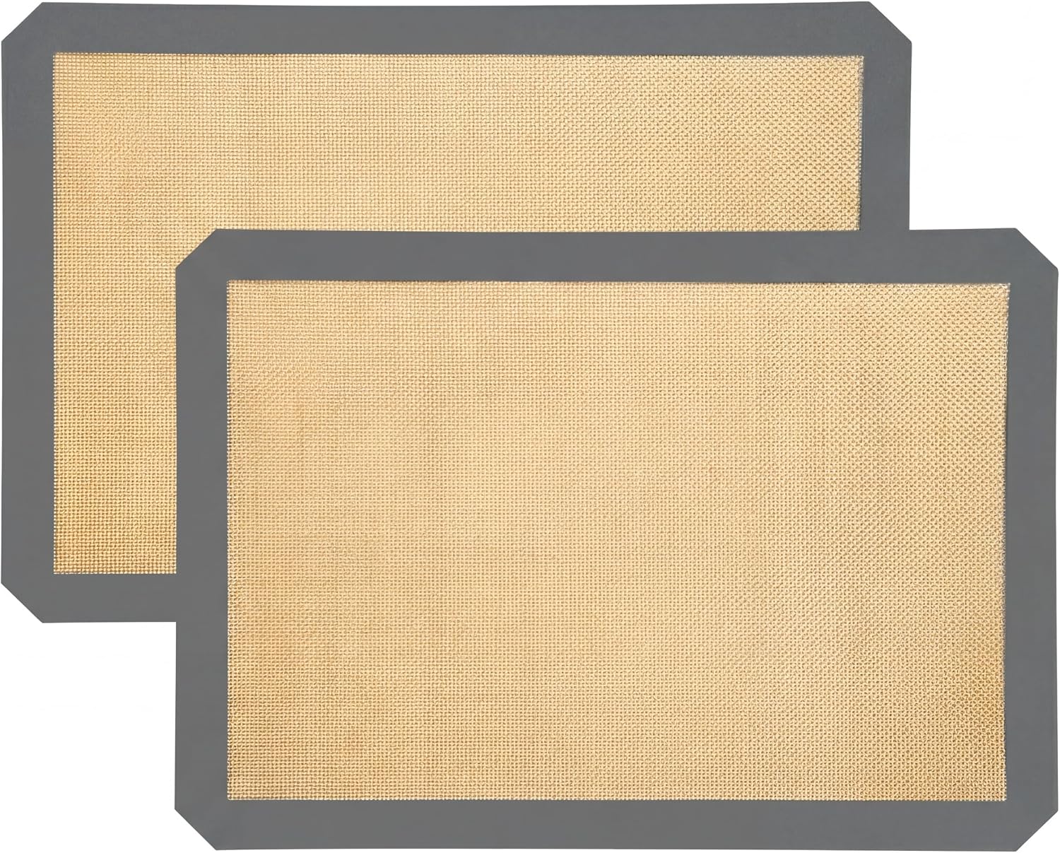 2-Pack Non-Stick Silicone Baking Mat, Food Safe Silicone Mats for Baking Cookies and Macarons - Silicone Baking Sheet(Gray）