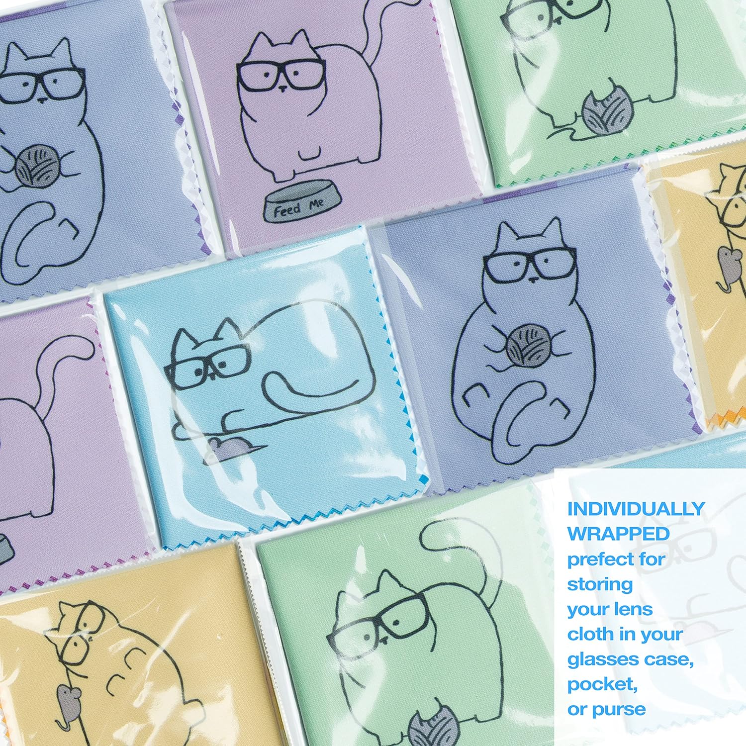 Cute Kitty Cat Design Multicolor Microfiber Cleaning Cloths for Cleaning