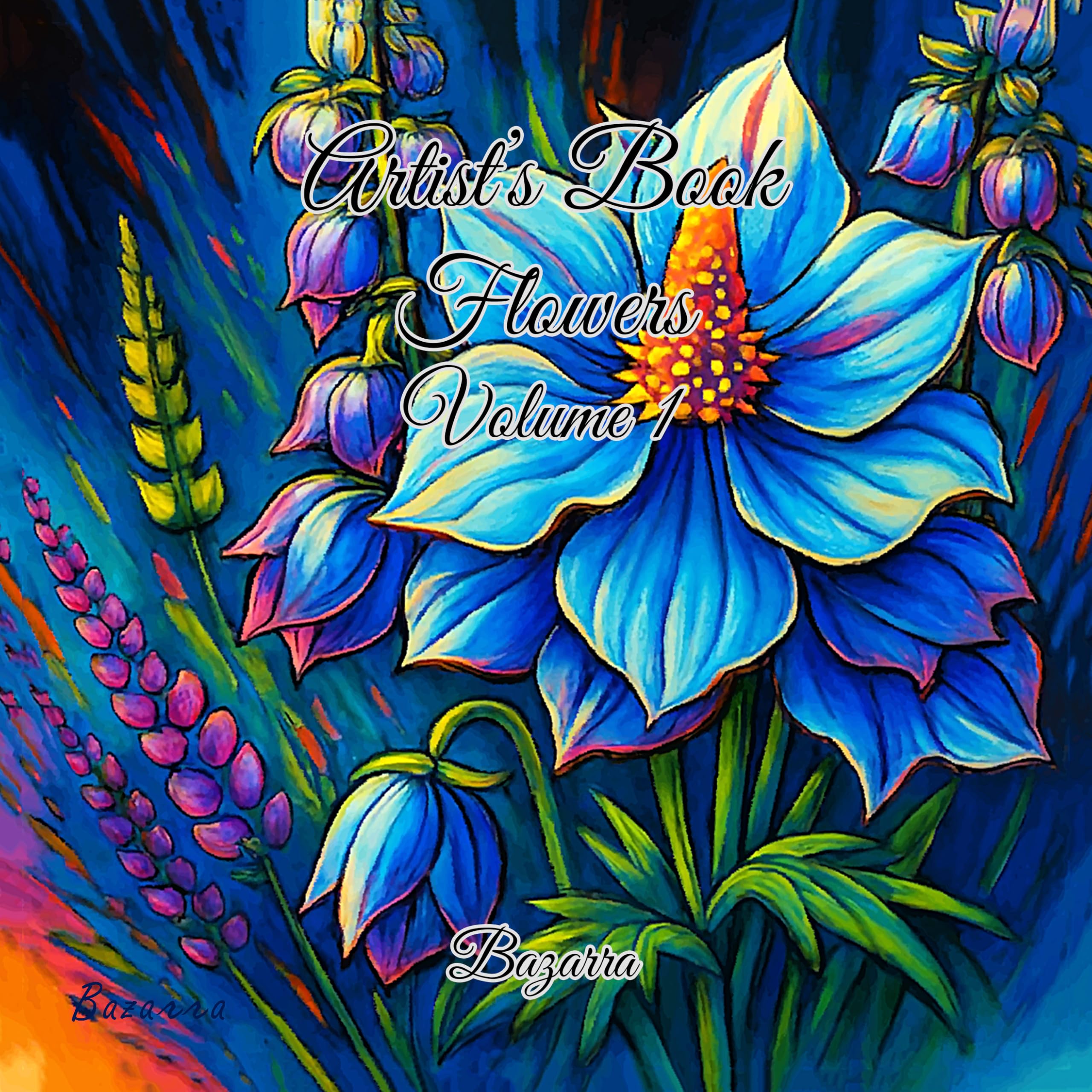 Livre d'art de fleurs Volume 1 en anglais pour surmonter le manque d'inspiration en dessin