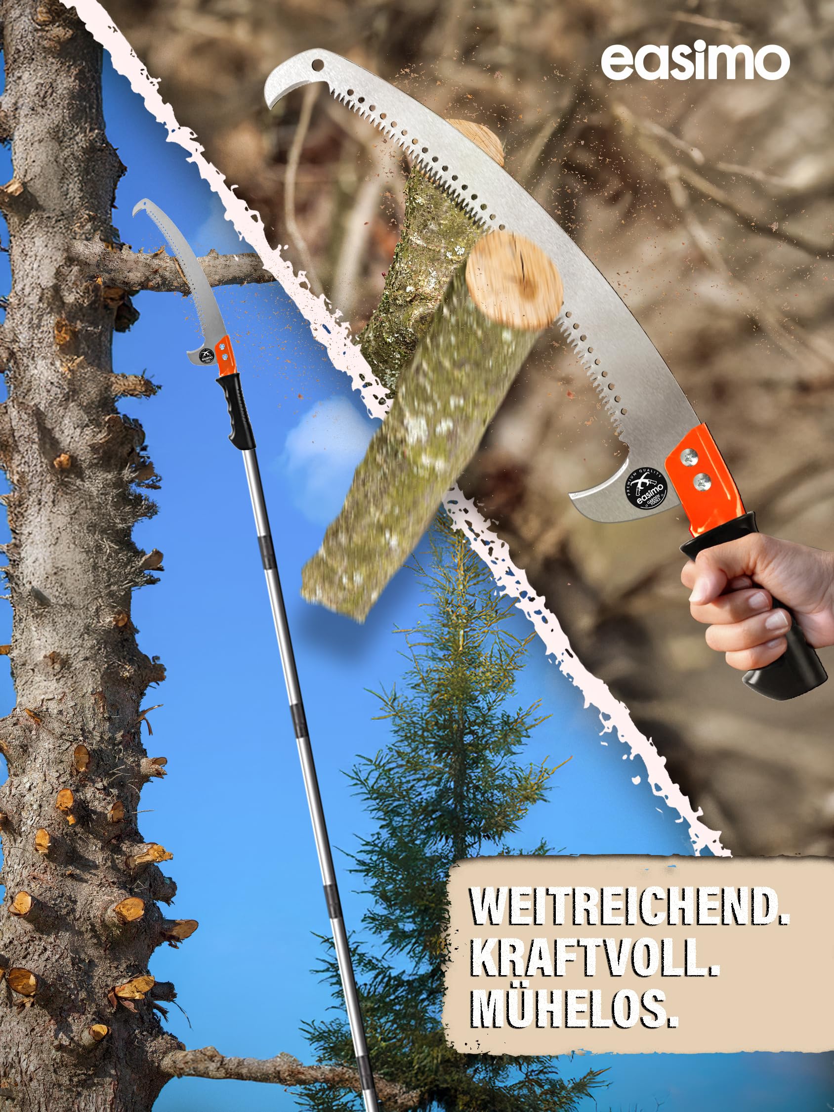 Sega da potatura telescopica per potatura degli alberi I sega con manico telescopico regolabile fino a 3 m I telescopio sega albero troncatrice albero albero