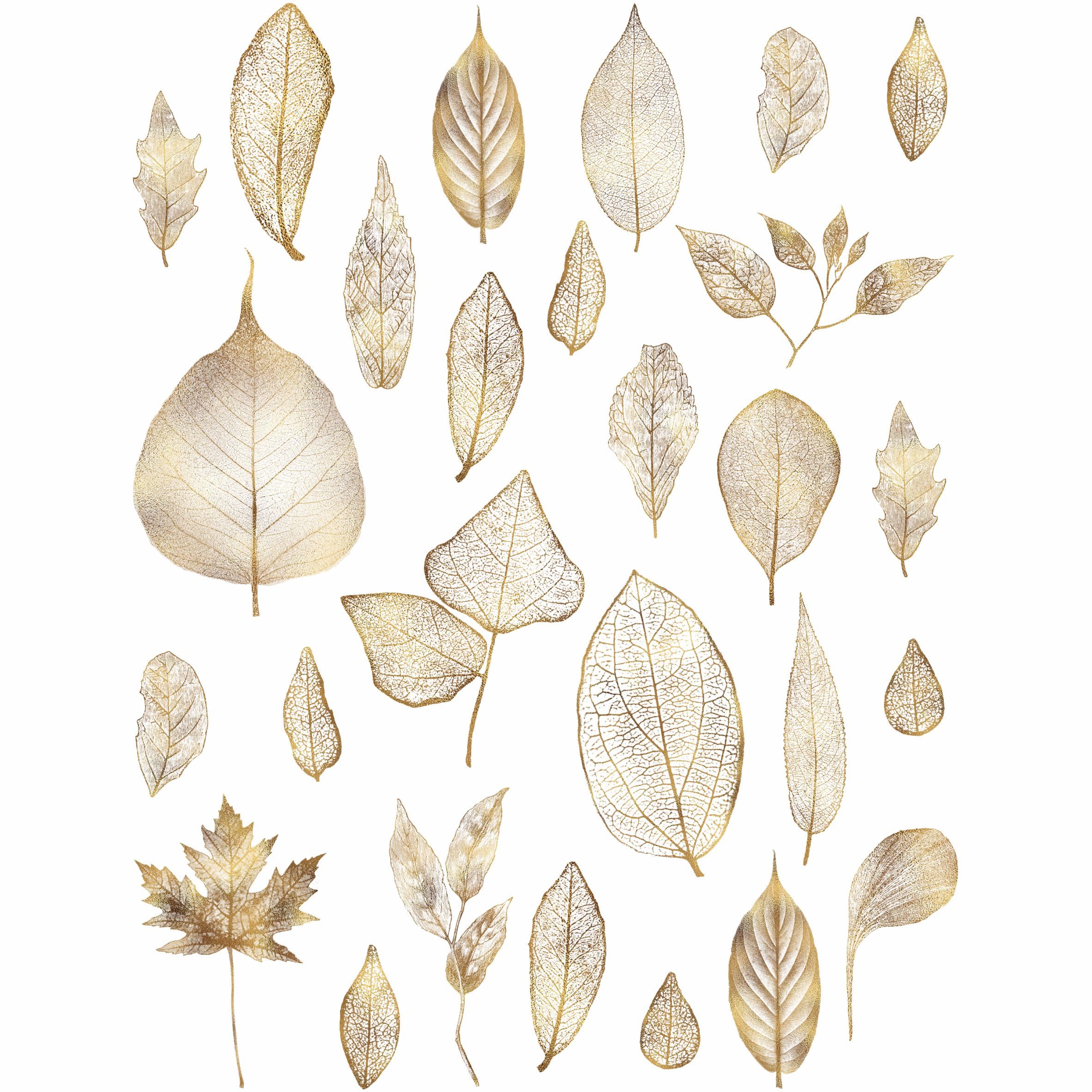 Gold & Silver Leaf Reispapier, 8 x 10.5 inch - for Decoupage Furniture Crafts
