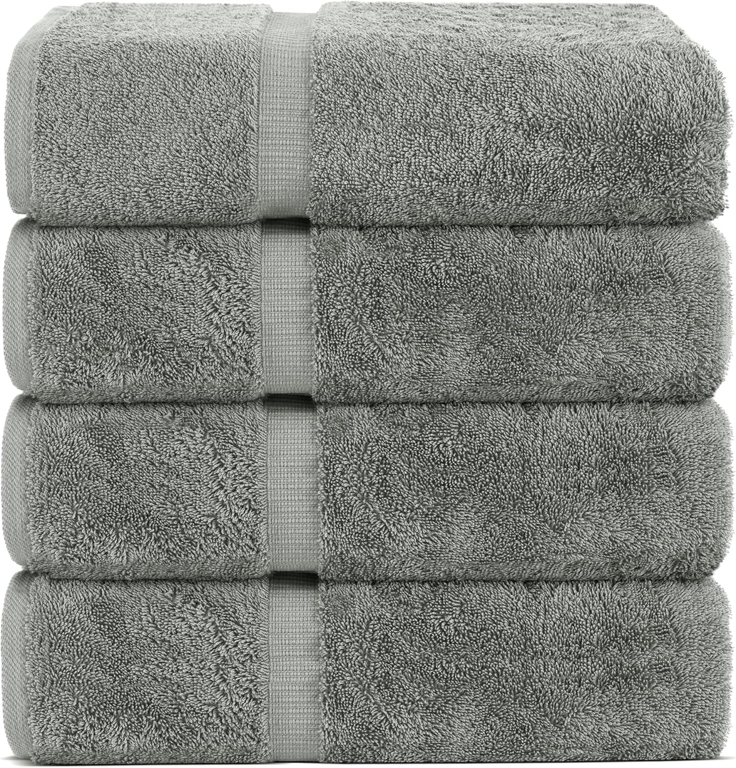 Chakir Turkish Linens Premium Cotton Absorbent Turkish Towels (Bath Towel - Set of 4, Gray)