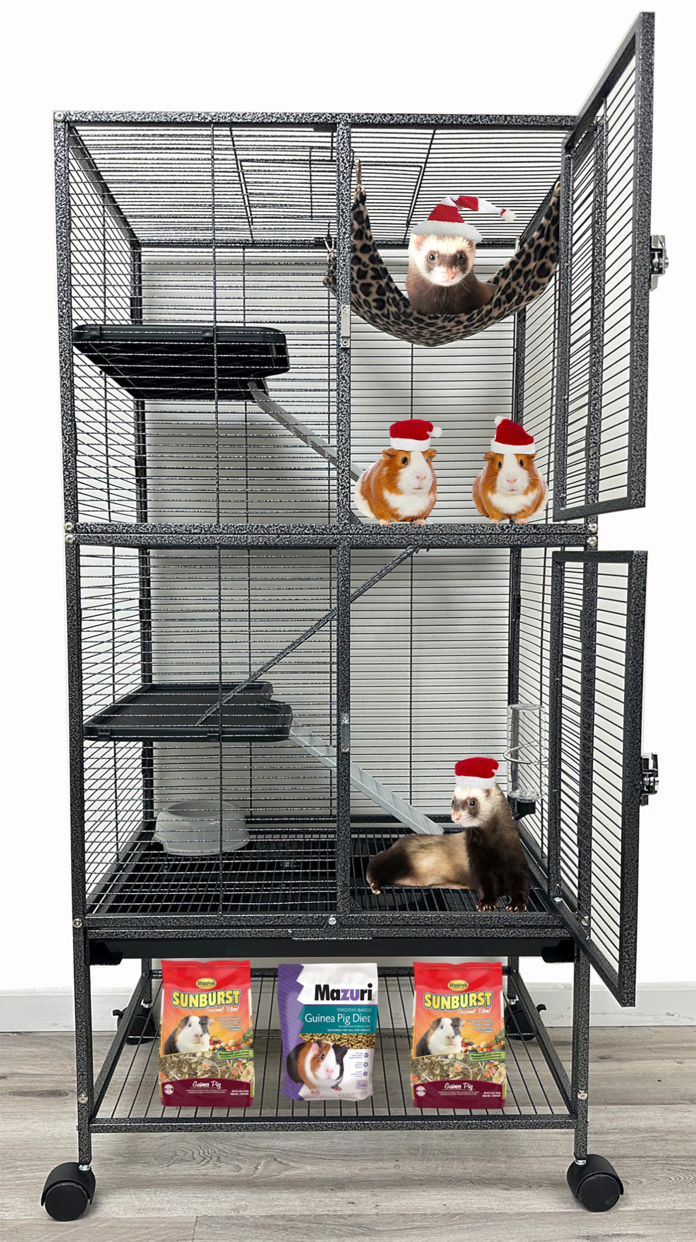 Deluxe Ferret Cage - 2 Story Rolling Habitat -10
