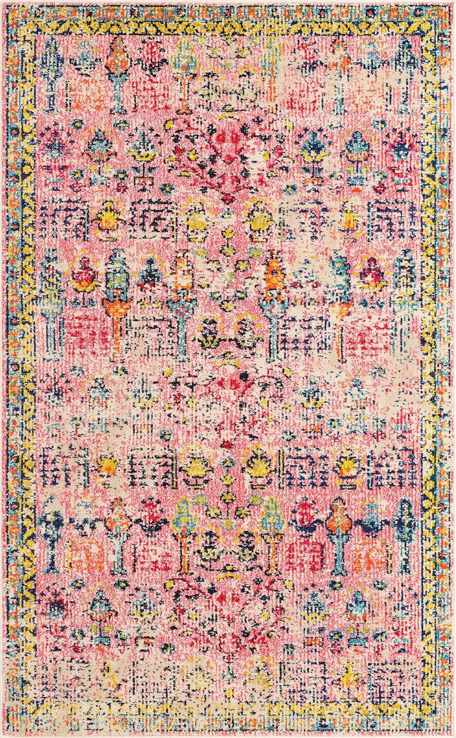 Rugs.com El Paso Collection Rug – 5' x 8' Pink Medium Rug Perfect for Living Rooms, Large Dining Rooms, Open Floorplans