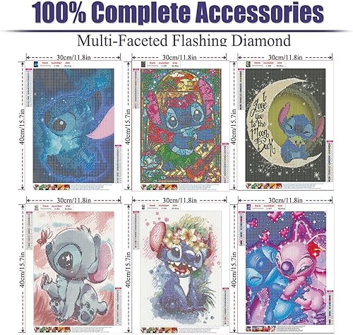 Miniatura 4 de Paquete de 6 kits de arte de diamantes para adultos, kits de pintura de diamantes para adultos principiantes, manualidades de pintura de diamantes