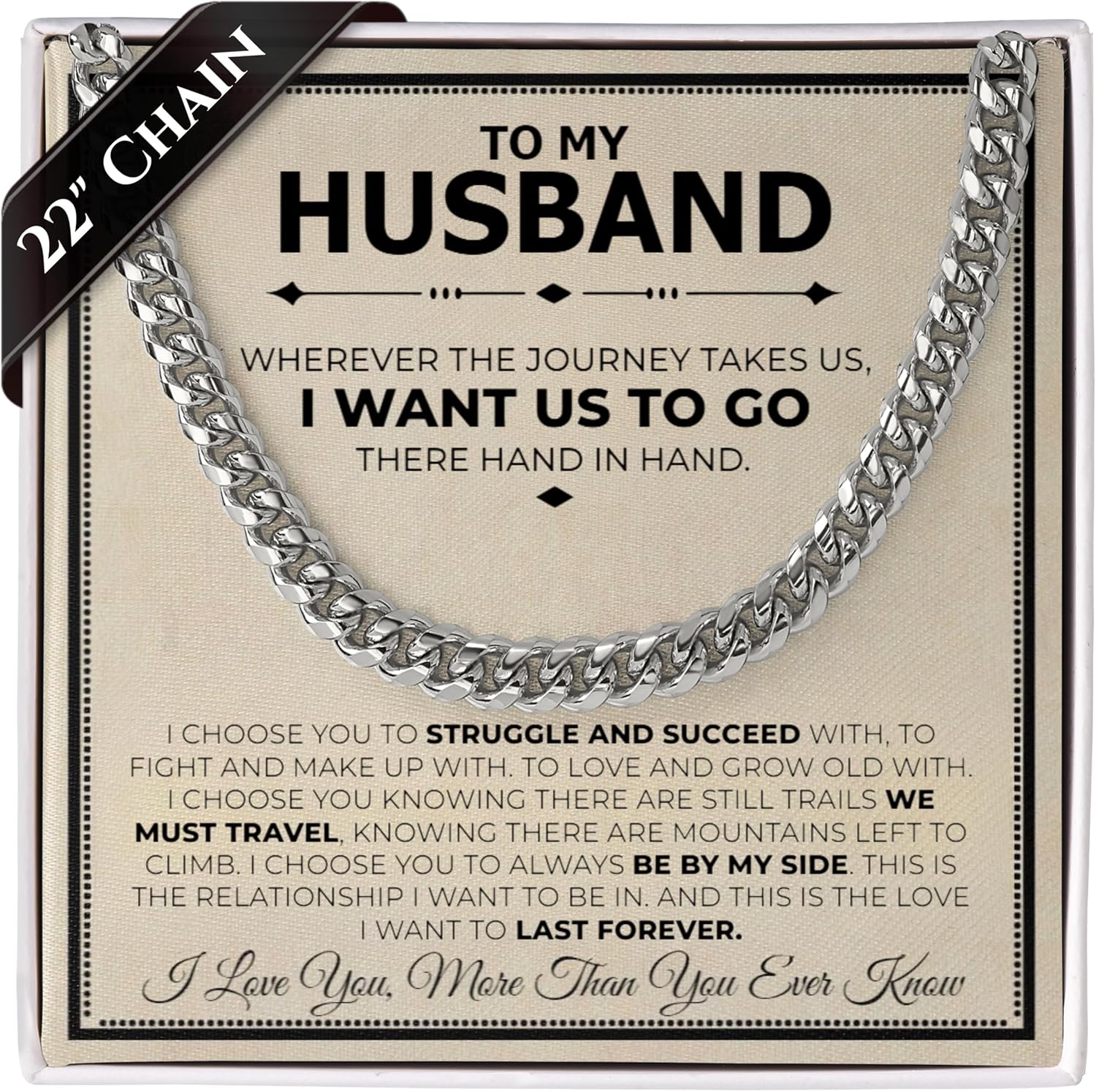 Love You This Much Jewelry Gift Set - Classic Steel Bracelet - Romantic Gift, Unique Husband Gifts