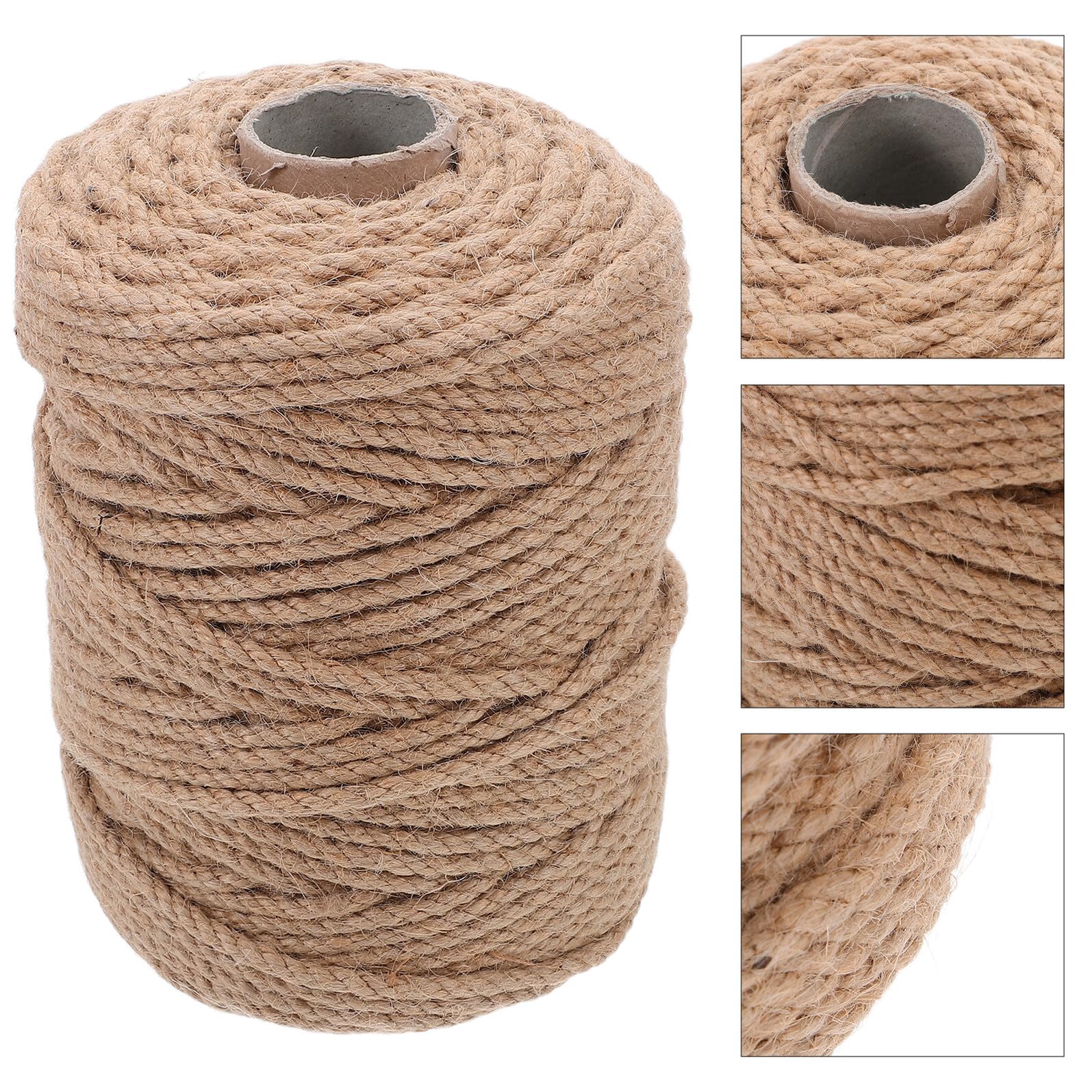 jojofuny Corde Jute Naturelle Tressée Ficelle pour Radeau Jardinage Emballage Colis Projets Décoratifs Intérieur Extérieur