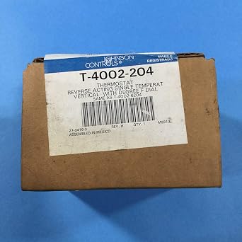 Johnson Controls T-4002-204 Pneumatic Thermostat, RA, 55 to 85 Degree F